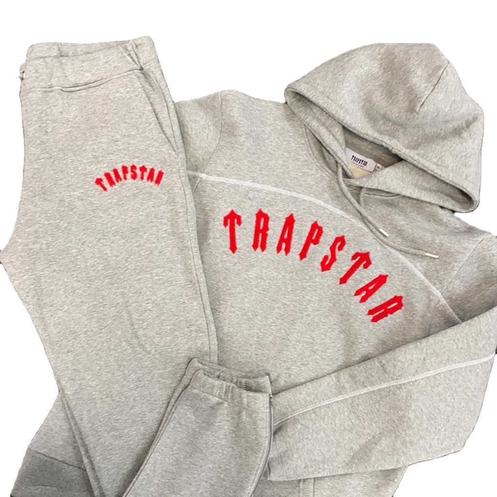 Best &amp; Hot Selling Trapstart London Tracksuit Custom Grey Red Track Suit Trapstar Tracksuits Custom Men Track Suits 