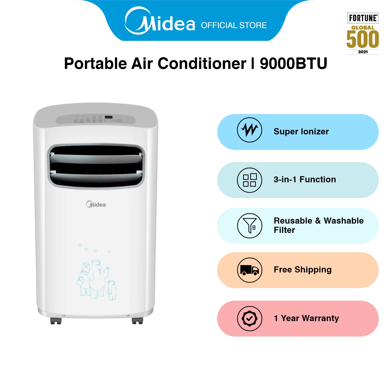 [Bulky] Midea MPPF-09CRN1 Portable Air Conditioner, 9000 BTU